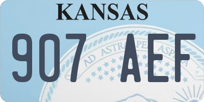 KS license plate 907AEF