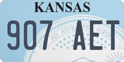 KS license plate 907AET