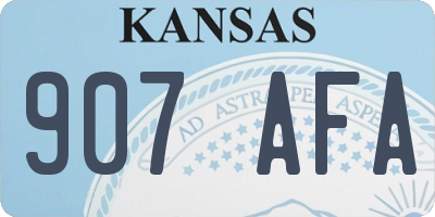 KS license plate 907AFA