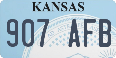 KS license plate 907AFB