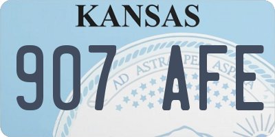 KS license plate 907AFE