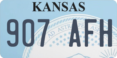 KS license plate 907AFH