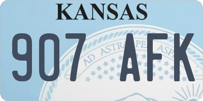 KS license plate 907AFK