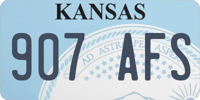 KS license plate 907AFS