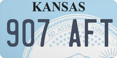 KS license plate 907AFT