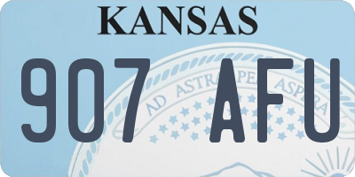 KS license plate 907AFU