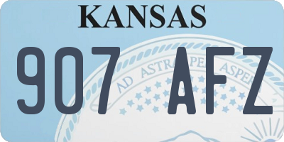 KS license plate 907AFZ