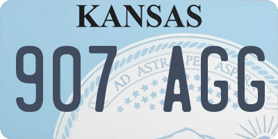 KS license plate 907AGG