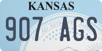 KS license plate 907AGS