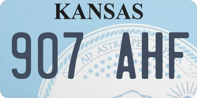 KS license plate 907AHF