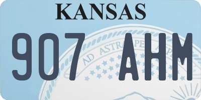 KS license plate 907AHM