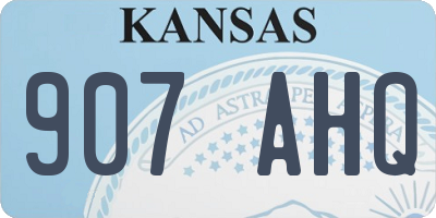 KS license plate 907AHQ