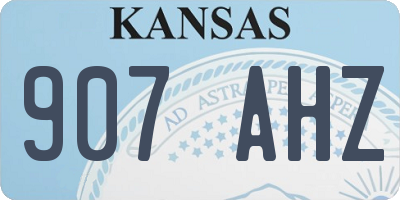 KS license plate 907AHZ