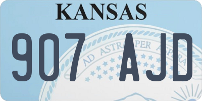 KS license plate 907AJD