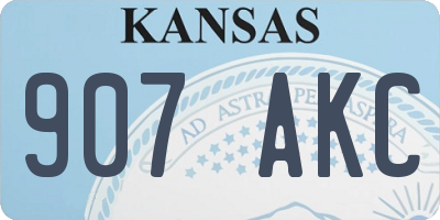 KS license plate 907AKC