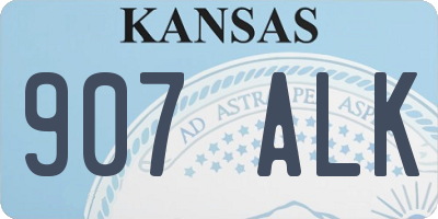KS license plate 907ALK