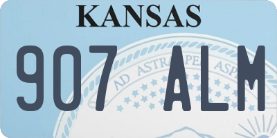 KS license plate 907ALM