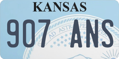 KS license plate 907ANS