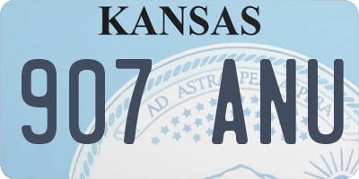 KS license plate 907ANU