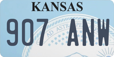 KS license plate 907ANW