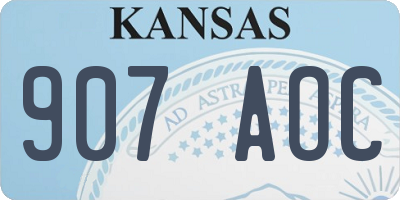 KS license plate 907AOC