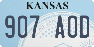 KS license plate 907AOD
