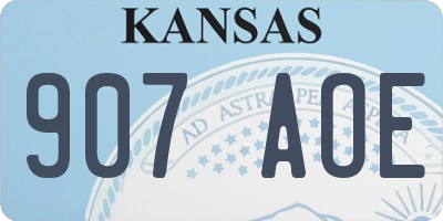 KS license plate 907AOE