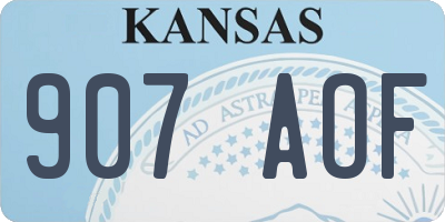KS license plate 907AOF