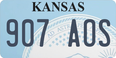 KS license plate 907AOS