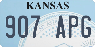 KS license plate 907APG