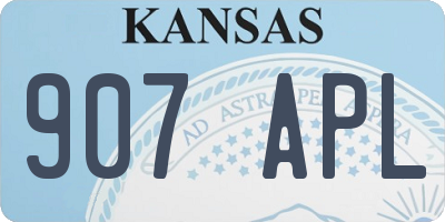 KS license plate 907APL
