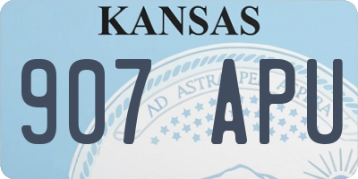 KS license plate 907APU