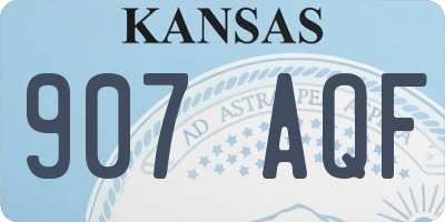 KS license plate 907AQF