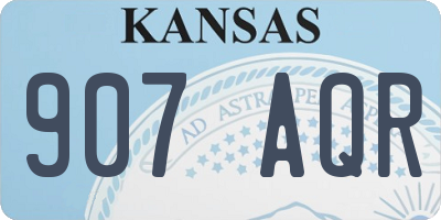 KS license plate 907AQR