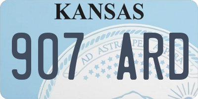 KS license plate 907ARD