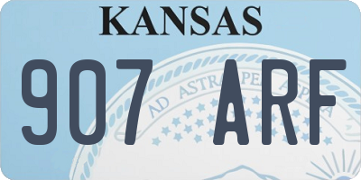 KS license plate 907ARF