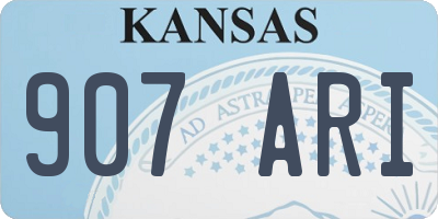 KS license plate 907ARI