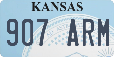 KS license plate 907ARM