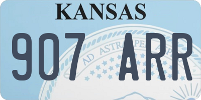 KS license plate 907ARR