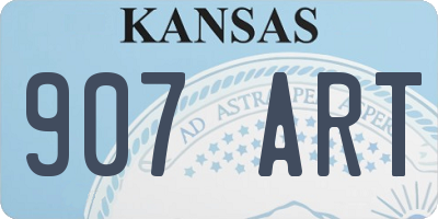 KS license plate 907ART
