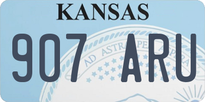 KS license plate 907ARU
