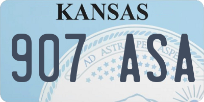 KS license plate 907ASA