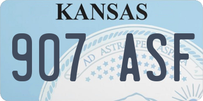 KS license plate 907ASF