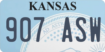 KS license plate 907ASW