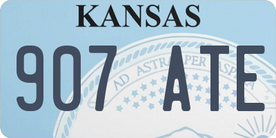 KS license plate 907ATE