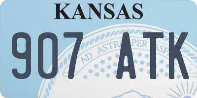 KS license plate 907ATK