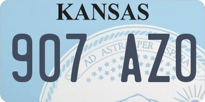 KS license plate 907AZO