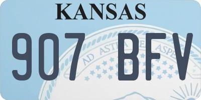 KS license plate 907BFV