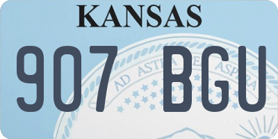 KS license plate 907BGU