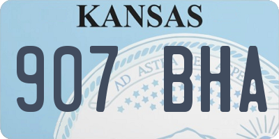 KS license plate 907BHA